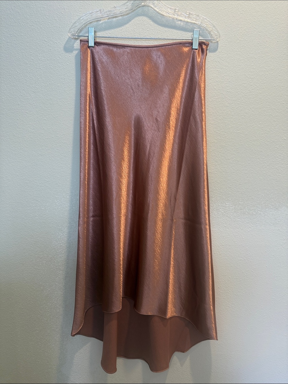 Guess Satin Asymmetrical Skirt - Rose Copper